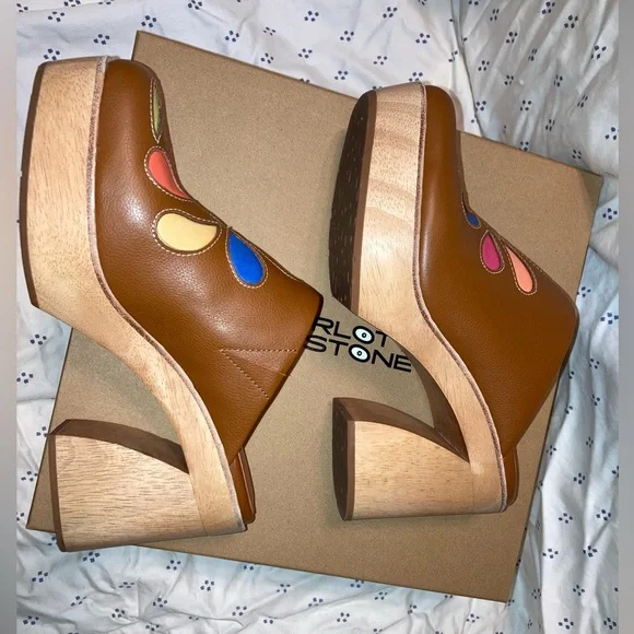 Charlotte Stone excellent condition Ciena clogs size 9 - Picture 3 of 6